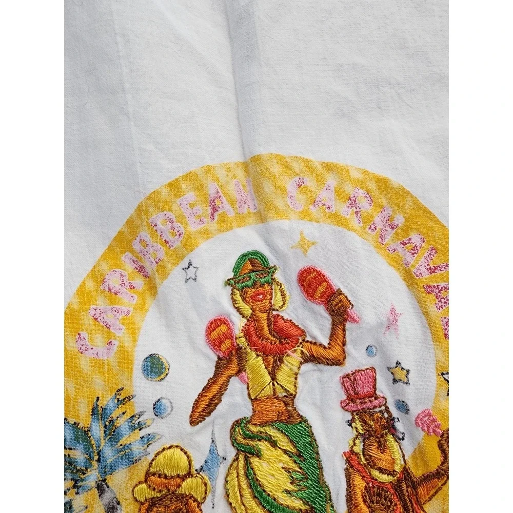 Vintage 90s Cancun Party Animal Shirt Reggae Rasta Embroidered Thrashed Men XL